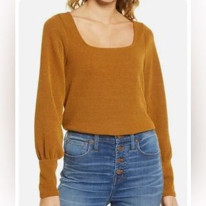 Madewell Ottoman Rib Square-Neck Top